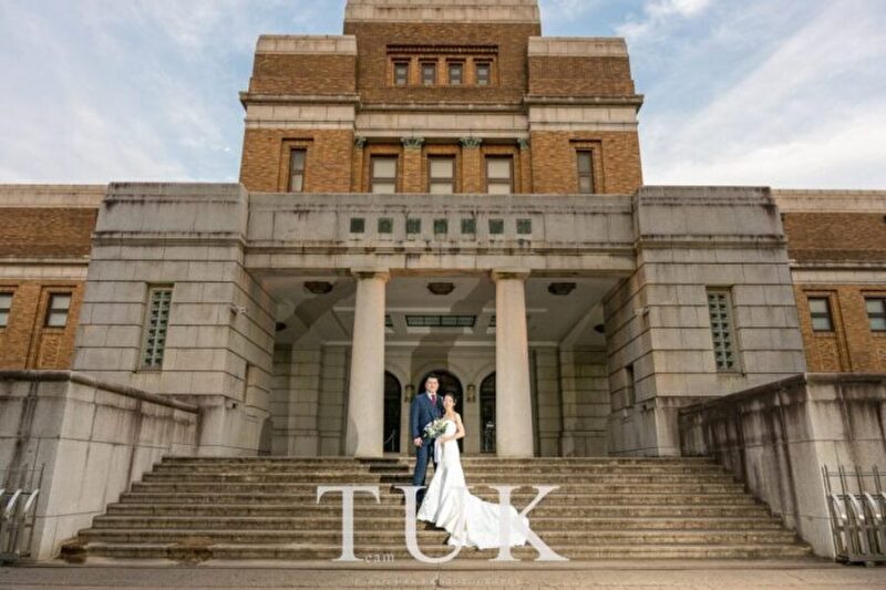 最後は青空と科博をバックに