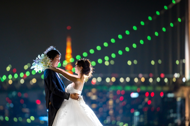 【 お台場レインボーブリッジ1.5H 100カットプラン】新婦美容セットプラン- データのみ【衣装持込み無料♩】