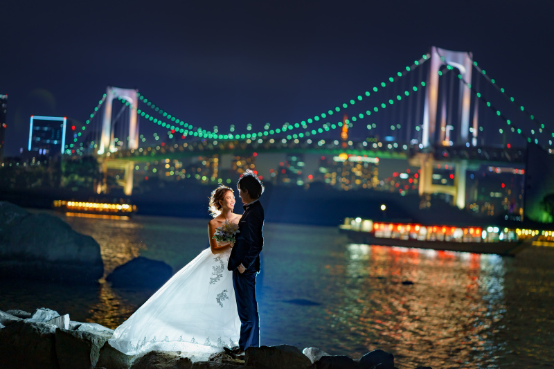 【 お台場レインボーブリッジ1.5H 100カットプラン】新婦美容セットプラン- データのみ【衣装持込み無料♩】