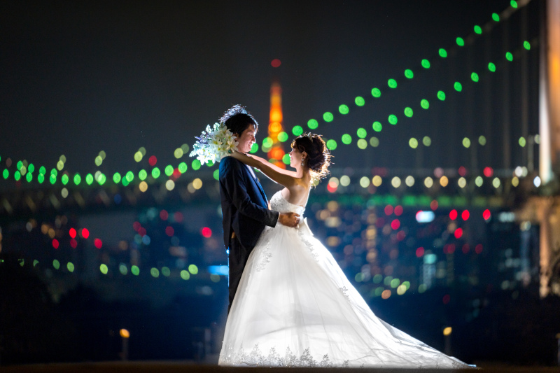 【 お台場レインボーブリッジ1.5H 100カットプラン】新婦美容セットプラン- データのみ【衣装持込み無料♩】