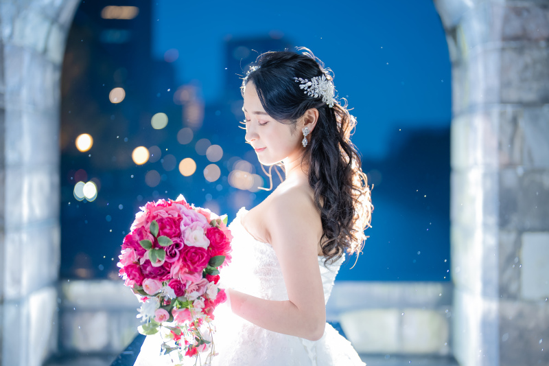 【TUKソロウェディングフォト1.5H 100カットプラン】新婦美容セットプラン【衣装持込無料♩】