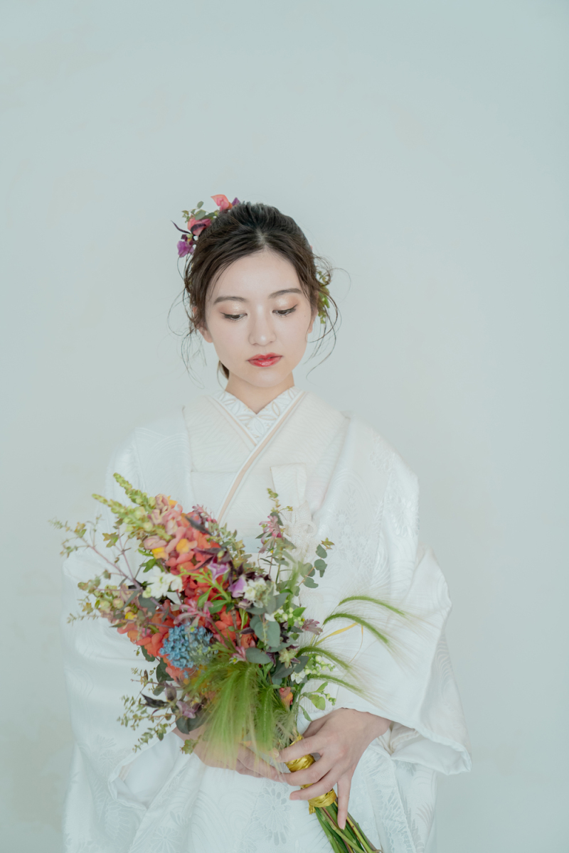 生花ブーケやお揃いの靴なども