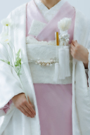 白レースセット（帯・帯締め・帯揚げ・筥迫・懐剣・末広）