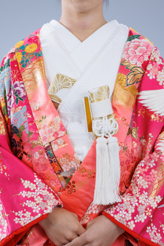 ゴールド刺繍【花嫁３点セット】懐剣筥迫末広