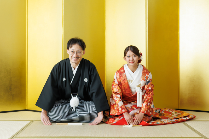 和装はスタジオ、ドレスはロケーションでの撮影
