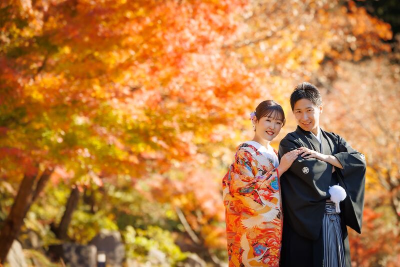 お着物と同じ色味で撮影