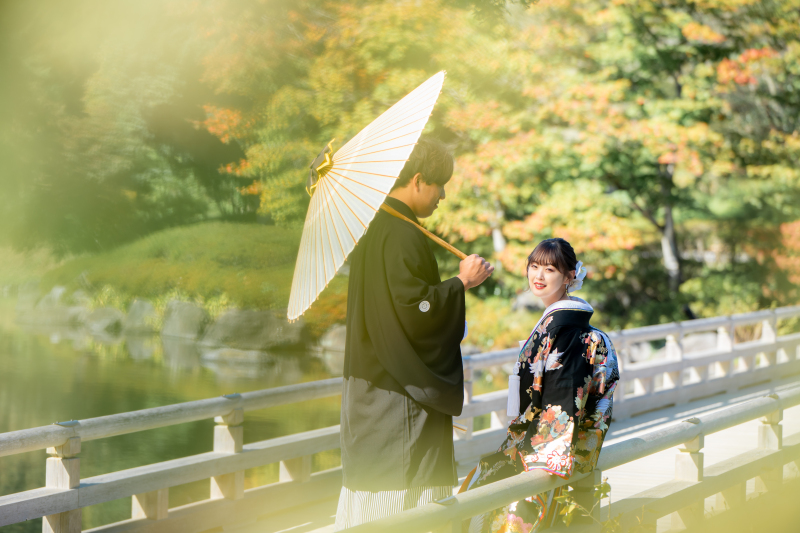 10/23撮影の庭園フォト+ウエディングドレス