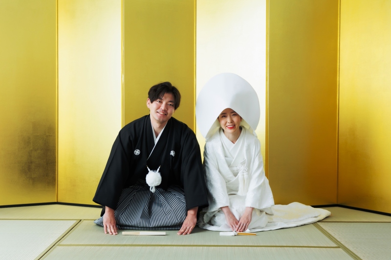 白無垢を着ての撮影