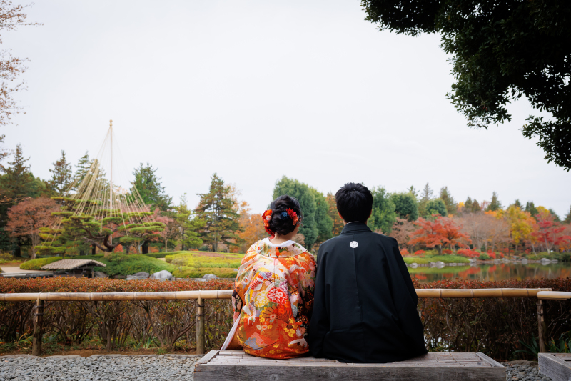 見頃の紅葉と共に