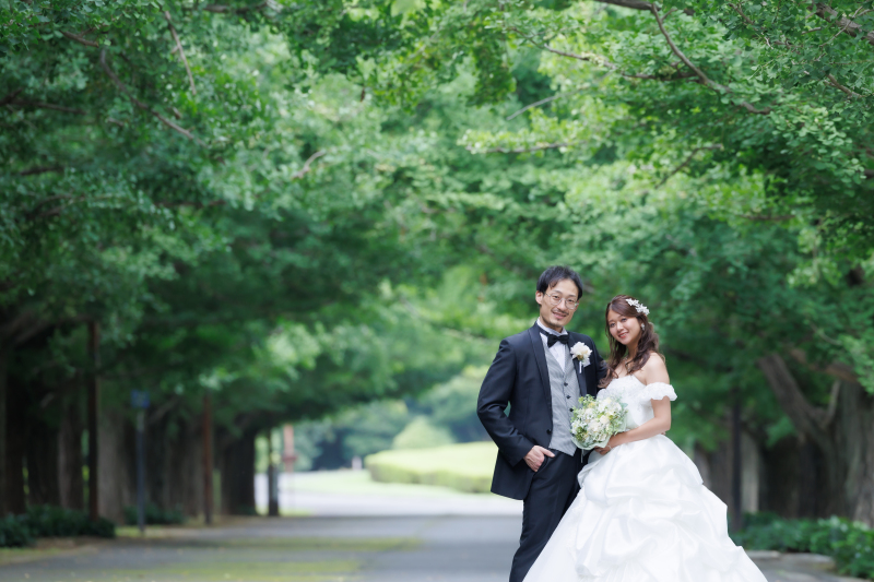 ドレスにお色直しして昭和記念公園へ