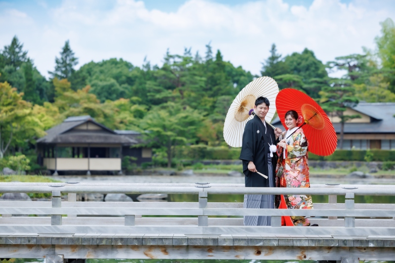 昭和記念公園の日本庭園での撮影