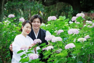 紫陽花との撮影