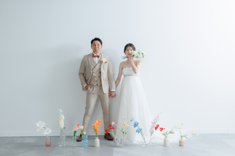 お花に囲まれて