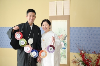 スタジオで白無垢での撮影