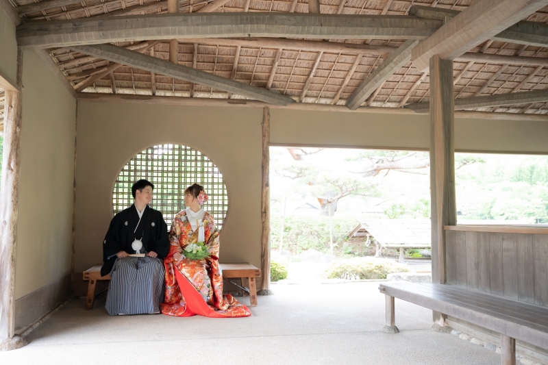 昭和記念公園とスタジオで撮影する 和装弐点プラン