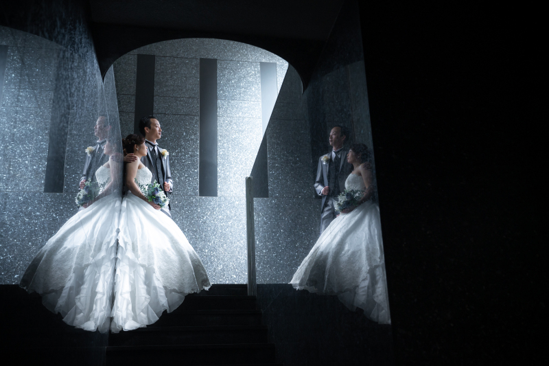 エントランスで