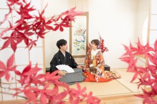 スタジオで紅葉ショット♪【華雅苑立川店スタジオ】