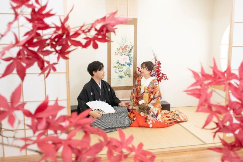 スタジオで紅葉ショット♪【華雅苑立川店スタジオ】