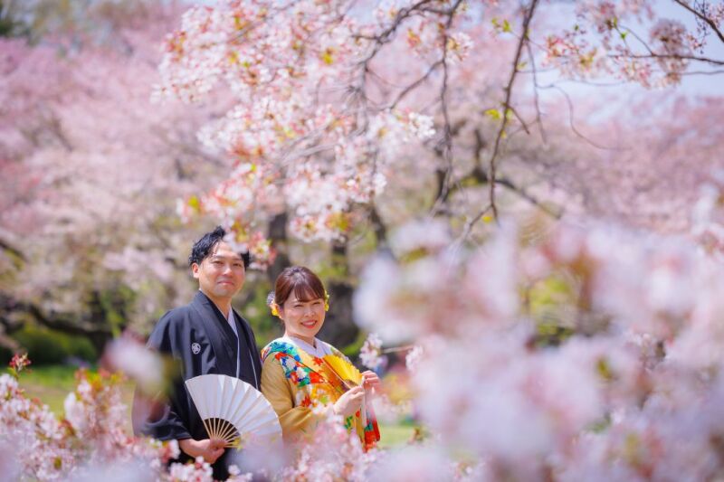 桜に囲まれたショット♪