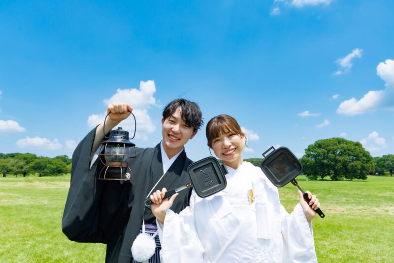 ≪ おふたりの趣味キャンプグッツを持ち込んで ≫