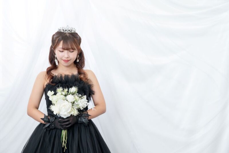 黒ドレスが映えるスタジオ前撮り♡【華雅苑立川店スタジオ】