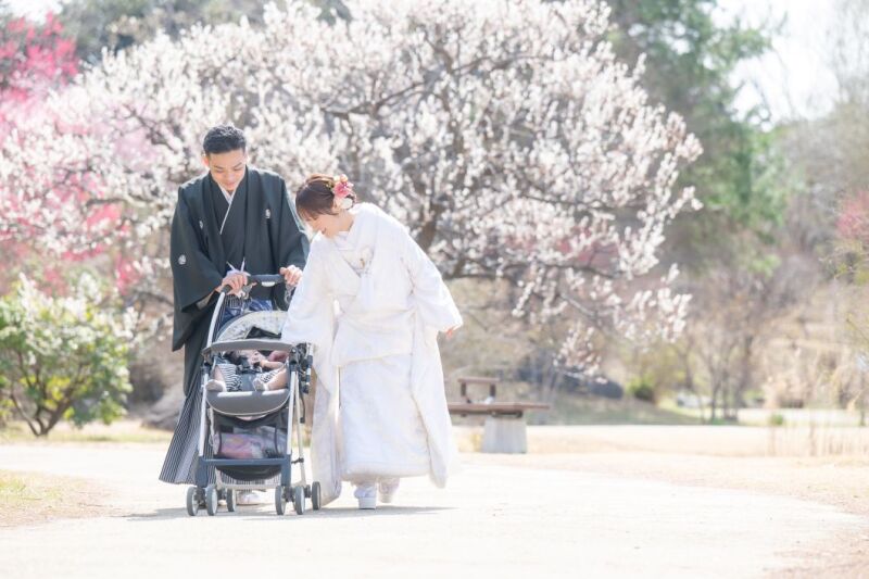 ベビーカーで和装お散歩