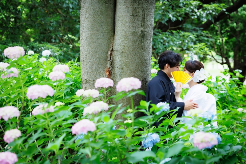 紫陽花との写真