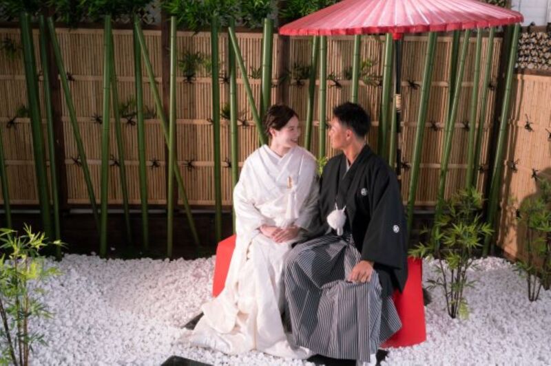 屋外の日本庭園