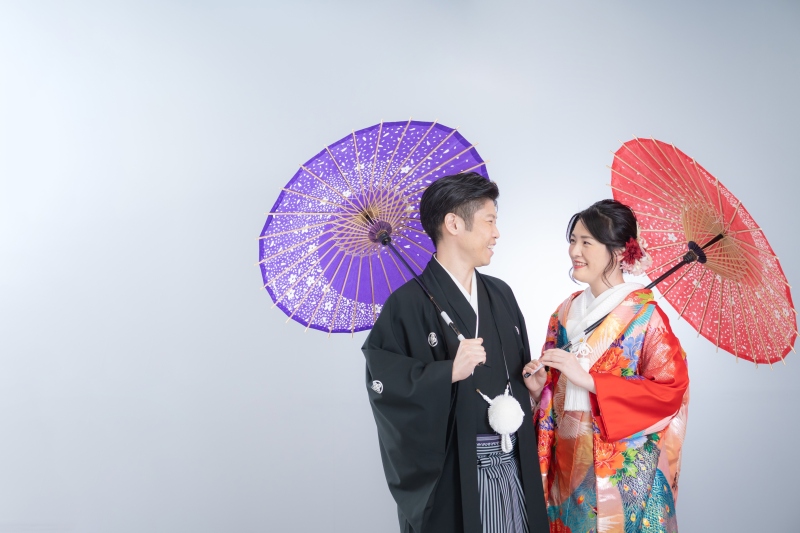 番傘などの小物を使用して