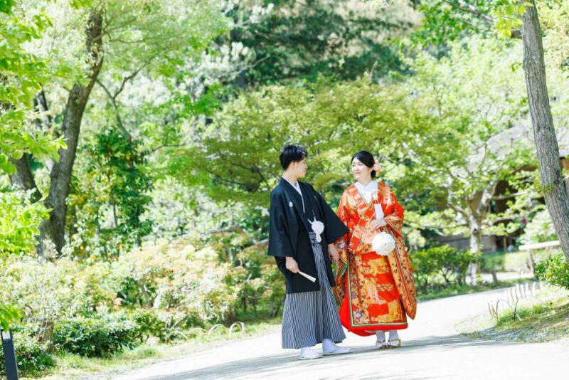 新緑シーズンは日本庭園で撮影*