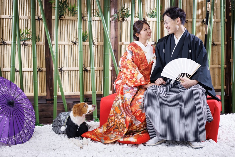 かわいいワンちゃんも撮影に参加♪