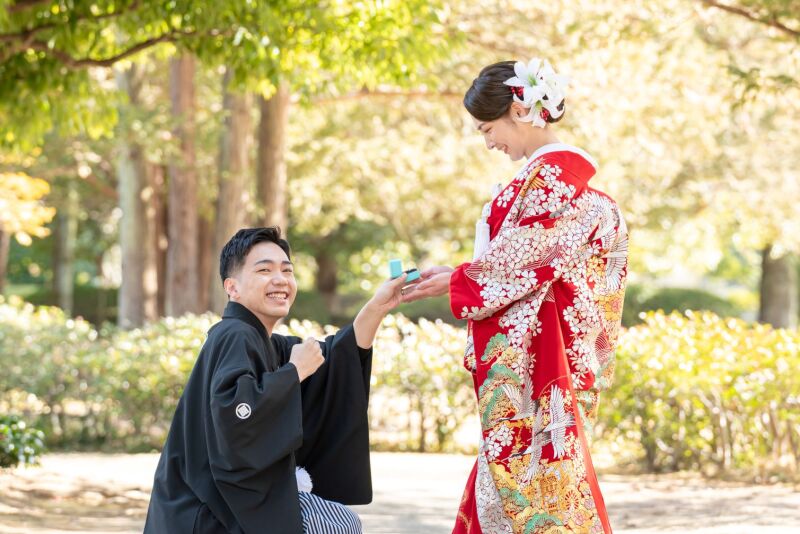 ≪ 緑の中でプロポーズショット ≫