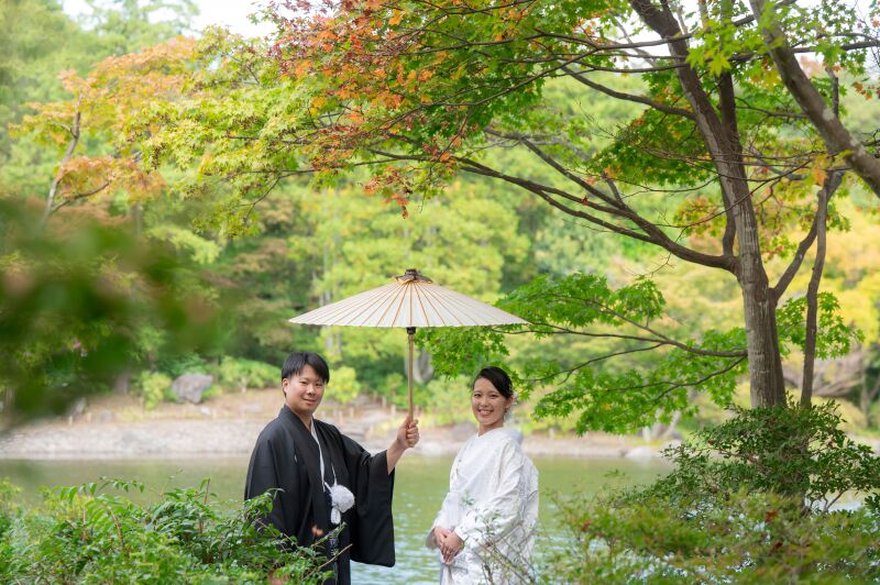 白シンプルな番傘アイテム