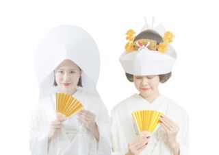 【白無垢】角隠しと綿帽子