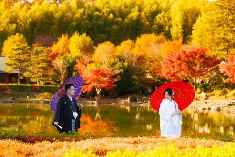 11/25~12/6撮影◇紅葉フォト 昭和記念公園「日本庭園」+正座ショット付き◇和装壱点プラン1着/100枚/120,000円