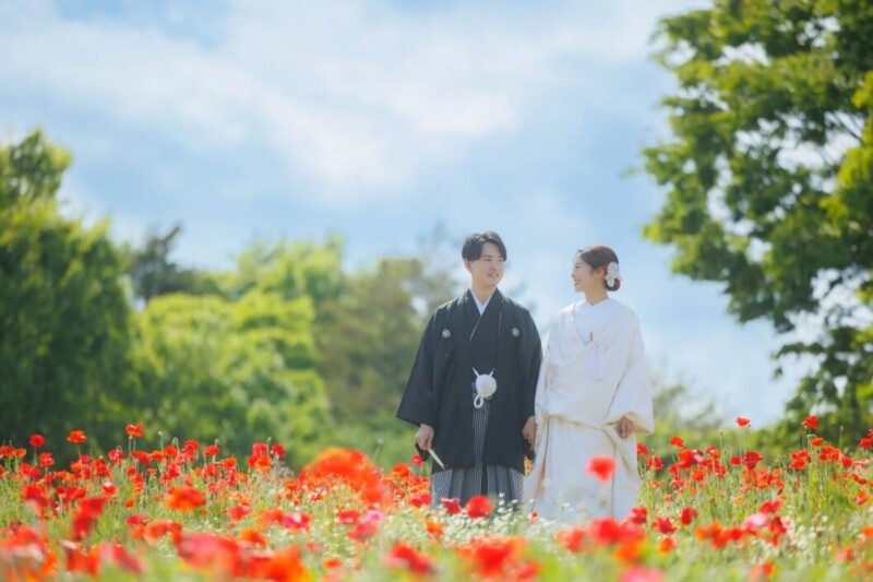 【新緑キャンペーン】和装壱点≪日本庭園＆季節のお花≫110,000円➡88,000円／130枚【スタジオ正座ショット付】