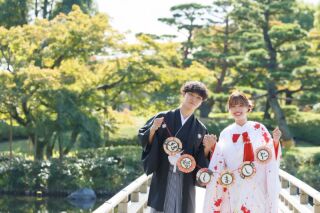 10/1～11/25撮影『深緑 × 紅葉 』日本庭園　和装壱点プラン　衣装１着/新婦美容込/130枚データ付