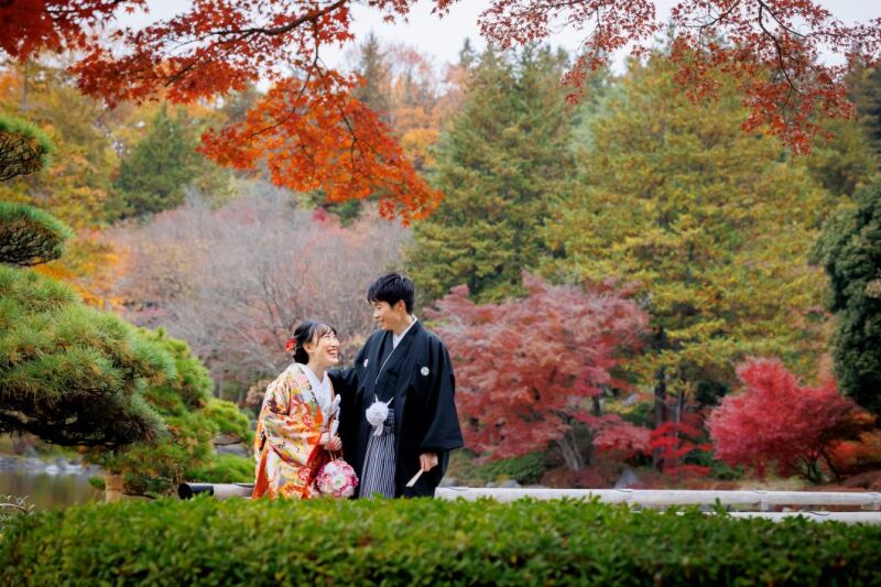 【12/1～12/29】割引＆土日祝日料金無料orウェルカムボード付『和洋プラン』和装→日本庭園＋洋装→スタジオ　210枚