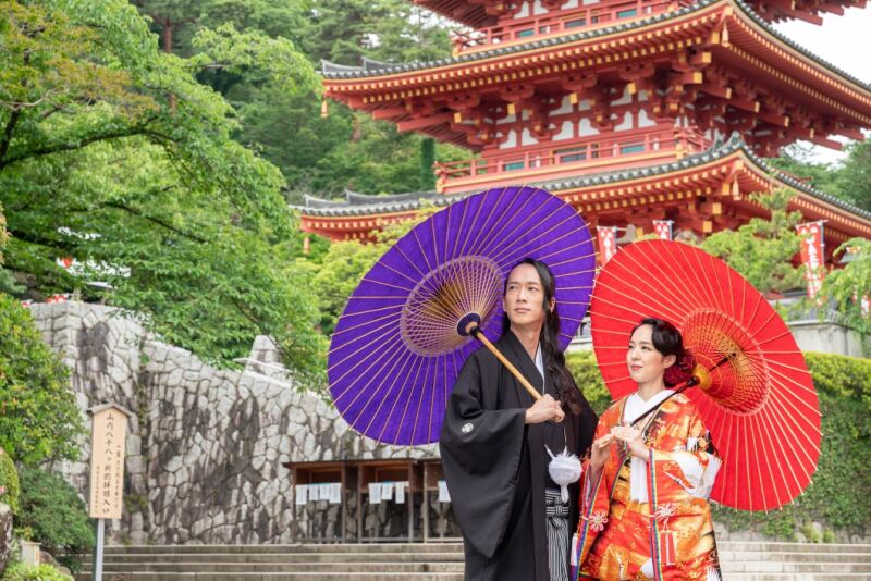 ◇5大特典付き◇7/1～8/31サマーキャンペーン✨和装弐点プラン　平日撮影『高幡不動尊』+スタジオ　230枚納品／新婦衣裳２着