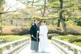 3周年記念【2/21・3/1～3/19限定】『日本庭園（河津桜や梅のお花）&times;スタジオ』和装2着♡選べる特典付