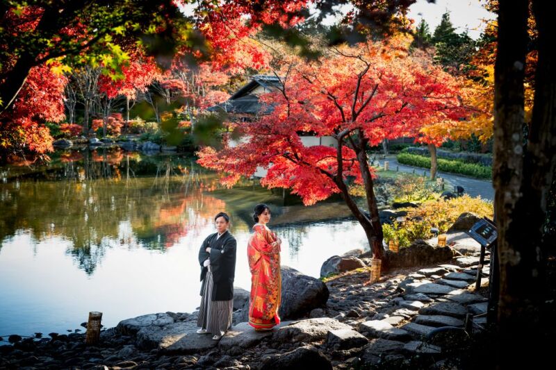 11/25~12/6撮影◇紅葉フォト 昭和記念公園「日本庭園」+正座ショット付き◇和装壱点プラン1着/100枚/120,000円