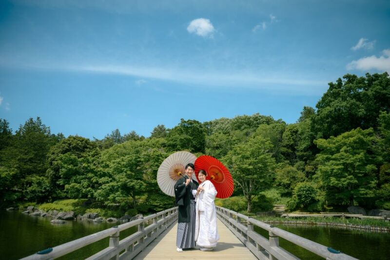 10月~12月の対象期間✨早割22,000円OFF‼️和装壱点◇昭和記念公園「日本庭園」+正座ポーズ 1着100枚/選べる特典付