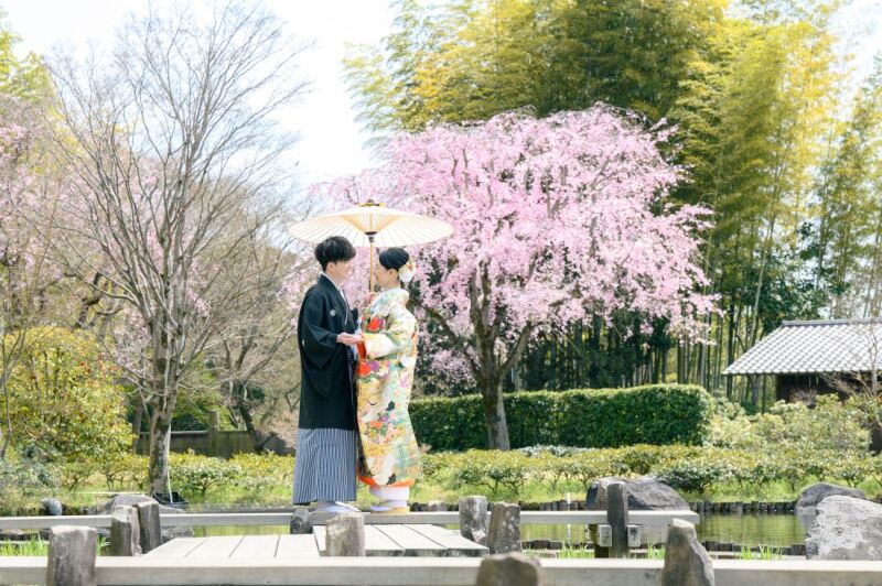 3/26～4/10＊和装は桜や庭園・洋装はスタジオで撮影　♡210枚／新婦美容込／衣裳差額無し／移動費込み
