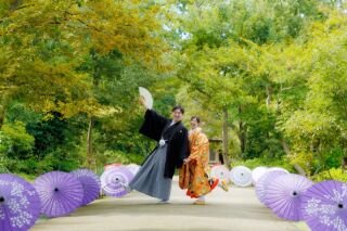 10/1～10/31【特典付✨早割22,000円OFF‼️】和装弐点プラン◇昭和記念公園「日本庭園」+スタジオ　新婦2着200枚