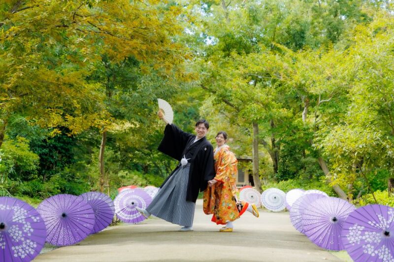 10/1~10/31撮影≪早割22,000円OFF‼️≫和装壱点プラン◇日本庭園やコスモス『昭和記念公園』和装1着130枚