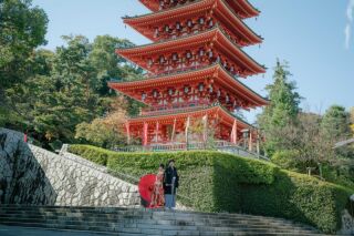 【2/5～2/17の平日限定】　高幡不動尊＋スタジオ撮影『68,000円プラン』　衣裳２着＋新婦ヘアメイク＋データ150枚