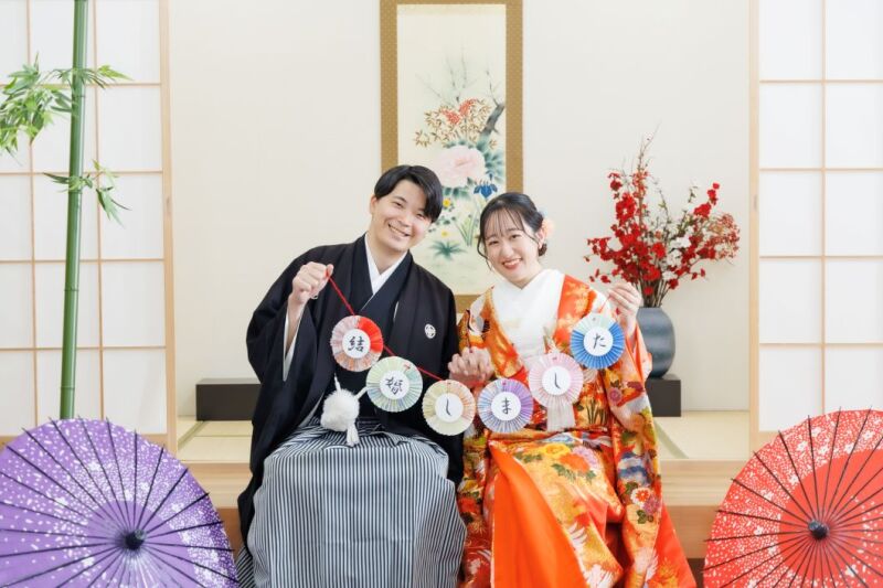 桜フォト♡3/26～4/6　和装2点プラン≪桜・菜の花&times;スタジオ≫ 230枚／新婦美容込／衣裳差額無し／移動費込み