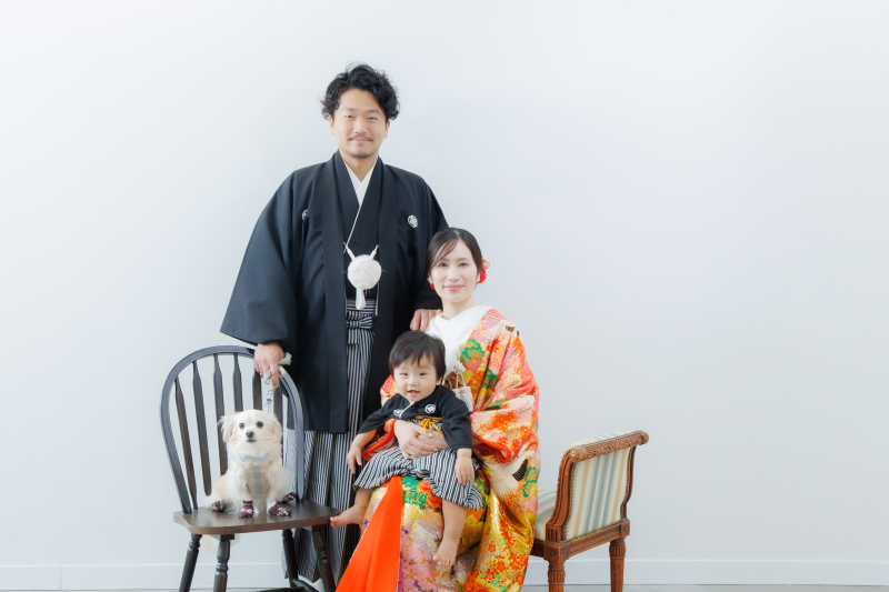 家族・ペットと撮影 ♪ スタジオ弐点 53,000円 ウェルカムボードor六切写真付✨120枚/和装2着
