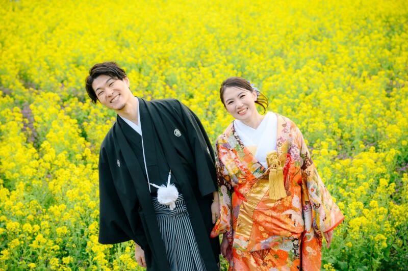 桜フォト♡3/26~4/10 和装2着ロケロケプラン✨≪桜・菜の花・日本庭園 掛け替え2着≫ 230枚/移動費込み/美容代込み