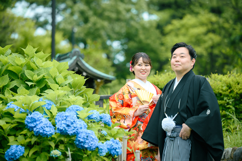 6/30迄の撮影【紫陽花キャンペーン】和洋弐点◇和装 日本庭園+紫陽花／洋装 スタジオ123,000円♡210枚たっぷり納品